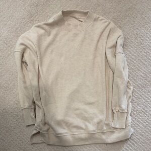 Aerie women’s Beige waffle Crewneck sweatshirt